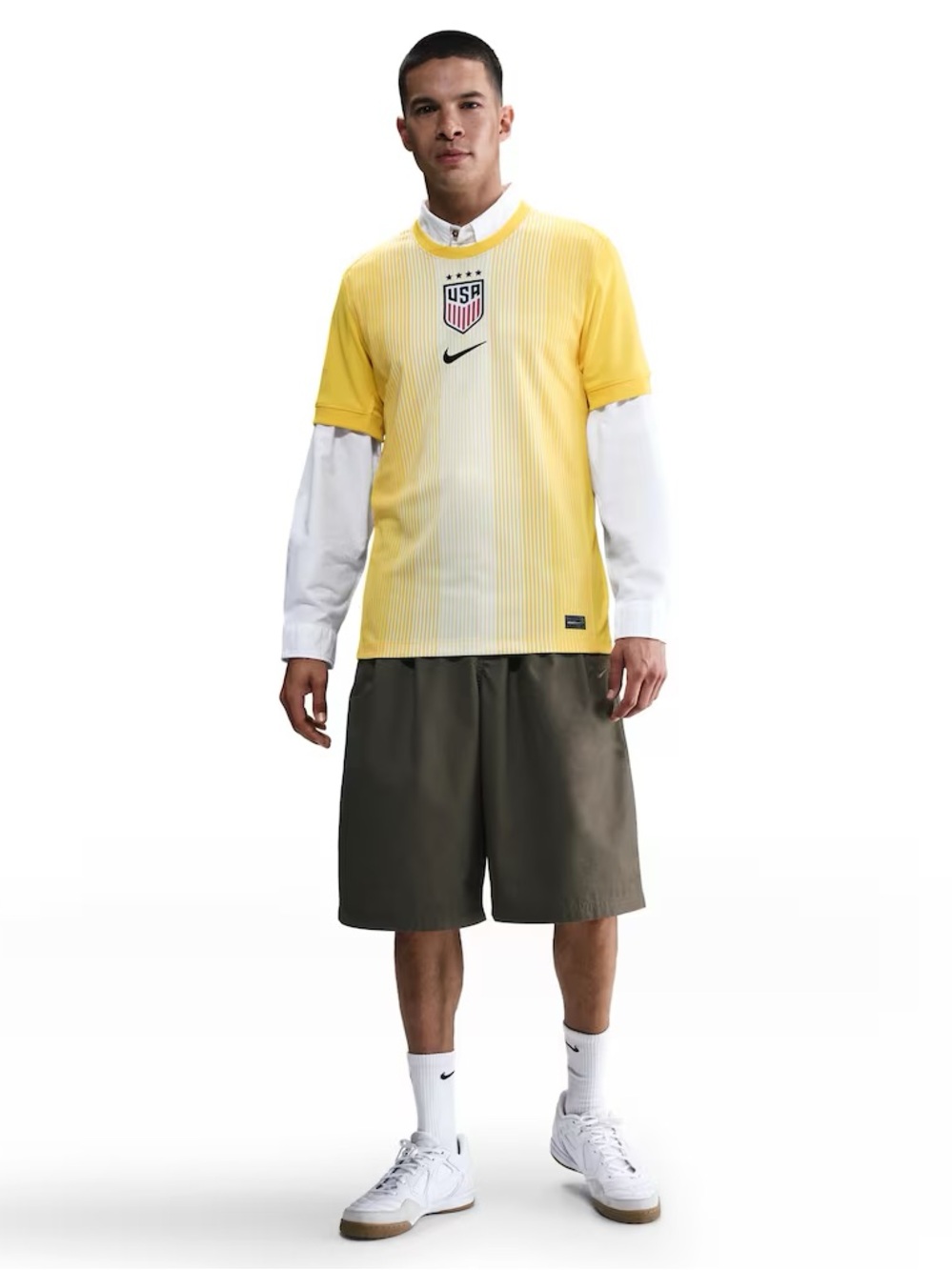 Men's Nike Yellow USWNT 2025 Goalkeeper Stadium Jersey sz M